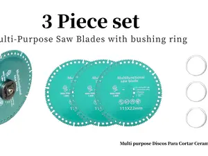 【All-Surface】Disc 3.0 - Cut Everything in Seconds, 2025 New Indestructible Disc for Angle Grinder 7/8 inch, 4 inch Circular Saw Blades for Ceramic Tile Glass Metal Wood Cutting (3 PCS) High Efficiency Diamond