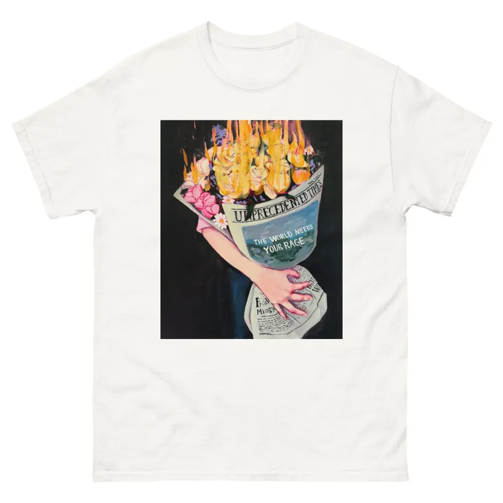 Lindsey Cherek Waller's 'Rage' Painting - DTG Printed on 100% Cotton Tshirt Tee (Unisex),funny