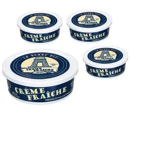 La Bonne Vie Crème Fraîche (4-Pack, 8 oz) - Velvety High-Fat Cultured Cream (40% Butterfat, Nuttiness) for US Baking & Cheese Prep