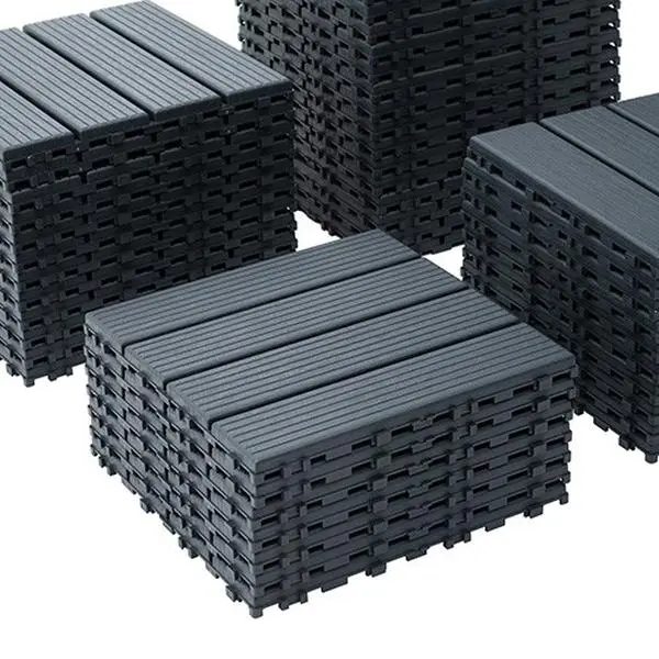 Plastic Interlocking Deck Tiles,44 Pack Patio Deck Tiles,12"x12" Square Waterproof Outdoor All Weather Use, Patio Decking Tiles for Balcony Backyard