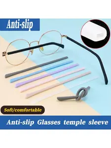 1pair Temple tips, replacement temple tips, long, soft, non-slip, comfortable, reduces ear chafing, prevents pressure, prevents slipping, non-slip extended temple tips, suitable for thin temples, prescription glasses, sports glasses