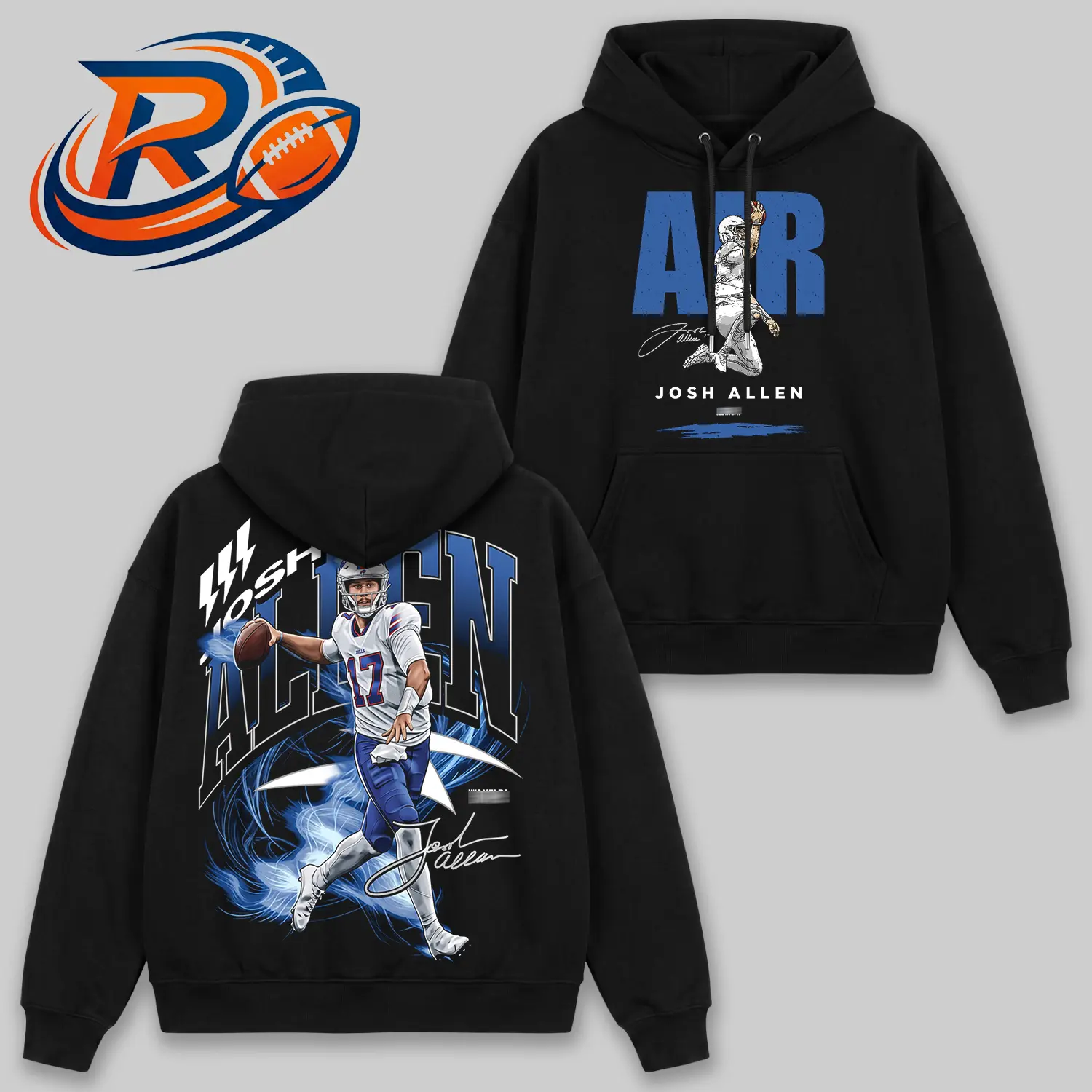 Josh Allen #17 Football Hoodie T-shirt, Buffalo Quarterback Graphic Hoodie T-shirt, Vintage The U.S. Football Championship -Inspired Sports Sweatshirt, Josh Allen Fan Apparel, Football Fan Hoodie, Game Day Streetwear, Gift for Football Fans