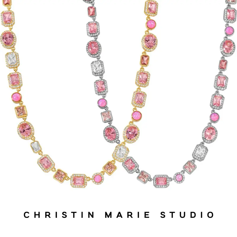 Amour Pink Solstice Gemstone Necklace