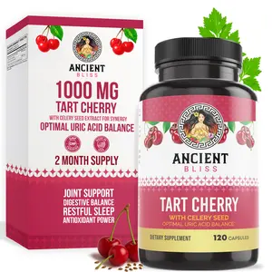 Ancient Bliss Tart Cherry Capsules - Inflammation & Joint Support Supplement for Men & Women - Natural Dietary Supplement with Celery Seed