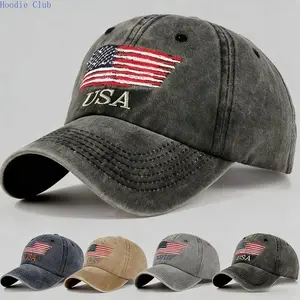 Men's Retro American Flag Print Baseball Cap Vintage Style Adjustable Sun Protection Hat Breathable Lightweight Outdoor Sports Casual Daily Wear Cap Gift for Men