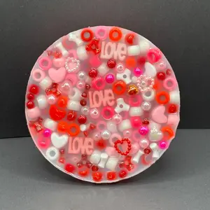 Love Silicone Picky Pad - 4x4-inch Red White Pink Fidget for Skin Picking Toning Stress Relief ADHD Toy Comfortable Design Anxiety Fidgets