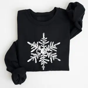 Snowflake, Beautiful, Winter, Christmas, Snow, Xmas Sweatshirt, Women's Crew Neck