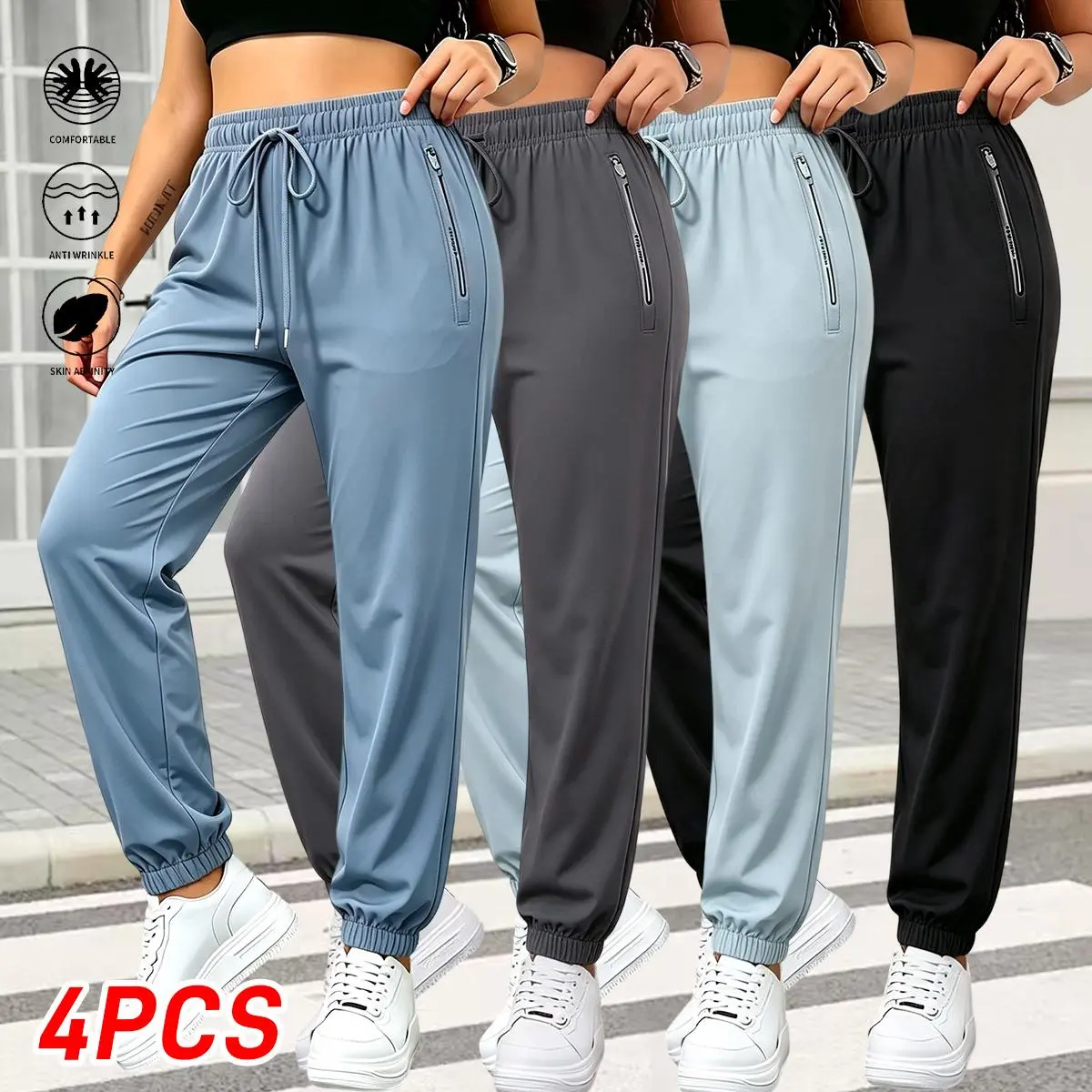 Mist Blue + Dark Gray + Light Gray + Black