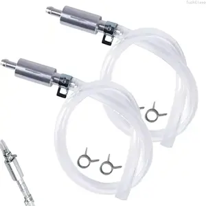 2PCS Brake Bleeder Hoses with One-Way Check Valve, Universal Brake Fluid Bleeder Kit for Cars & Motorcycles, Hydraulic Brake System Tool with Soft Tubes and Metal Clips