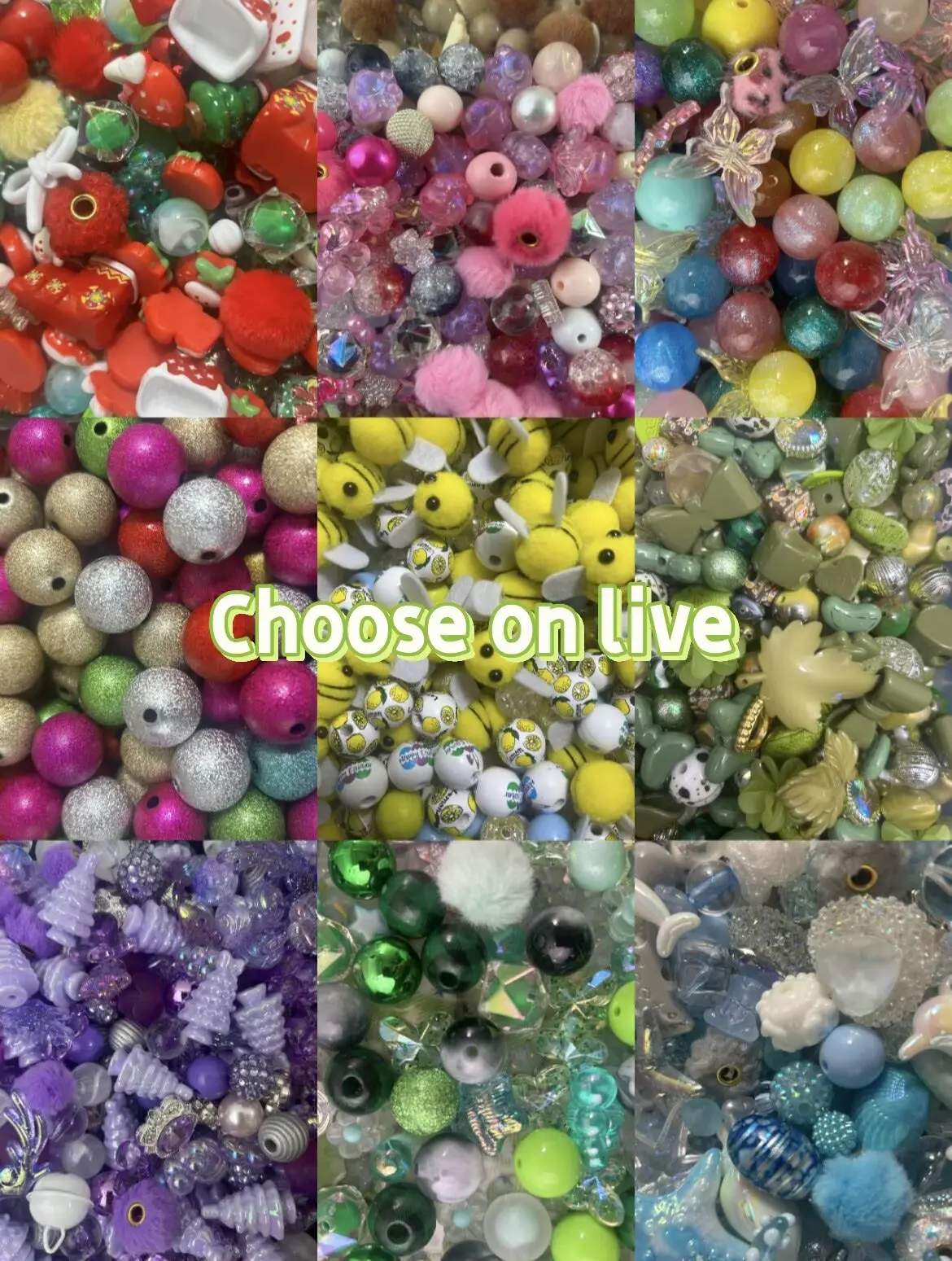 HappyHour DIY Beads Kit - Acrylic Resin Mixed Beads for Crafts, Phone Charms & Creative Projects Including Jewelry, Bag Chain Making