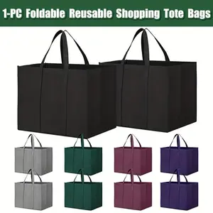 1PC thick large capacity folding duffel bag tote bag reusable grocery shopping bag, large tote bag, long handle for shopping grocery clothes Grocery Bags