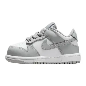 Toddler's Nike Dunk Low White/LT Smoke Grey-White (FB9107 123)