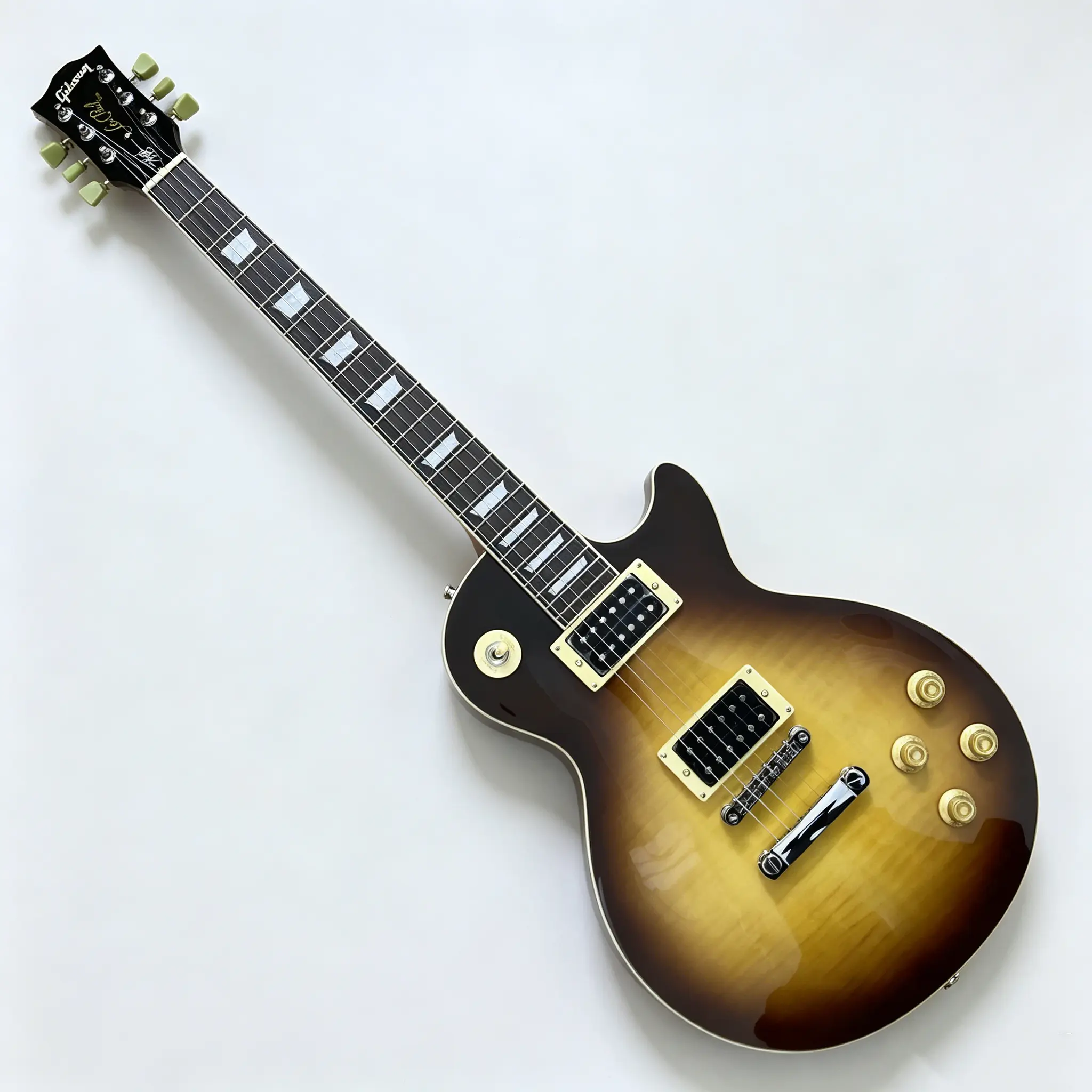 Gloss Sunburst Flame Maple Les Paul Electric Guitar - Wooden Solid Mahogany Body, Rosewood Fingerboard, Dual Humbuckers, Chrome Hardware, Enhances Playability, Fits Any Rock Setup, for All Levels, Gift Ideas for Music Lovers, Classic Lp Design