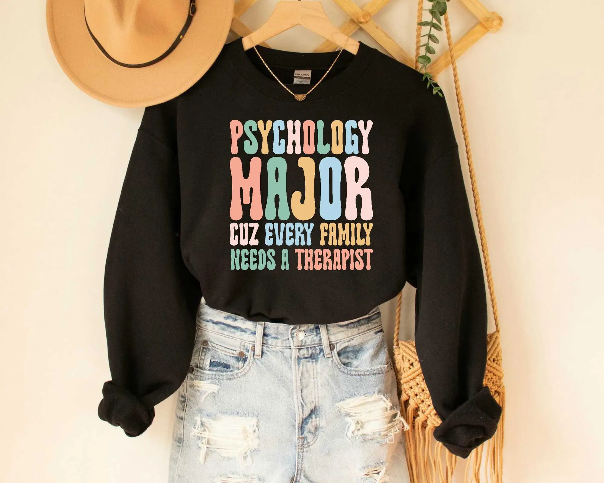 Psychology Major Sweatshirt, Gift for Psych Student, Future Therapist Sweatshirt, Psychology Sweatshirt Cotton Fabric