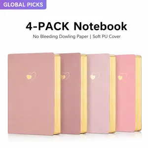 CAGIE A5 Softcover Leather Journal 4 Pack Lined Notebooks 256 Pages for Writing Journaling life noble Travel Diary Mother's Day Gift for Mom Daughter