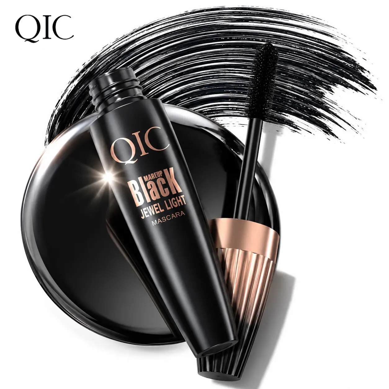 QIC Waterproof Mascara - Flawless 24H Smudge-Proof, Instant Volume, Length & Lift for Dramatic False Lash Look bottom