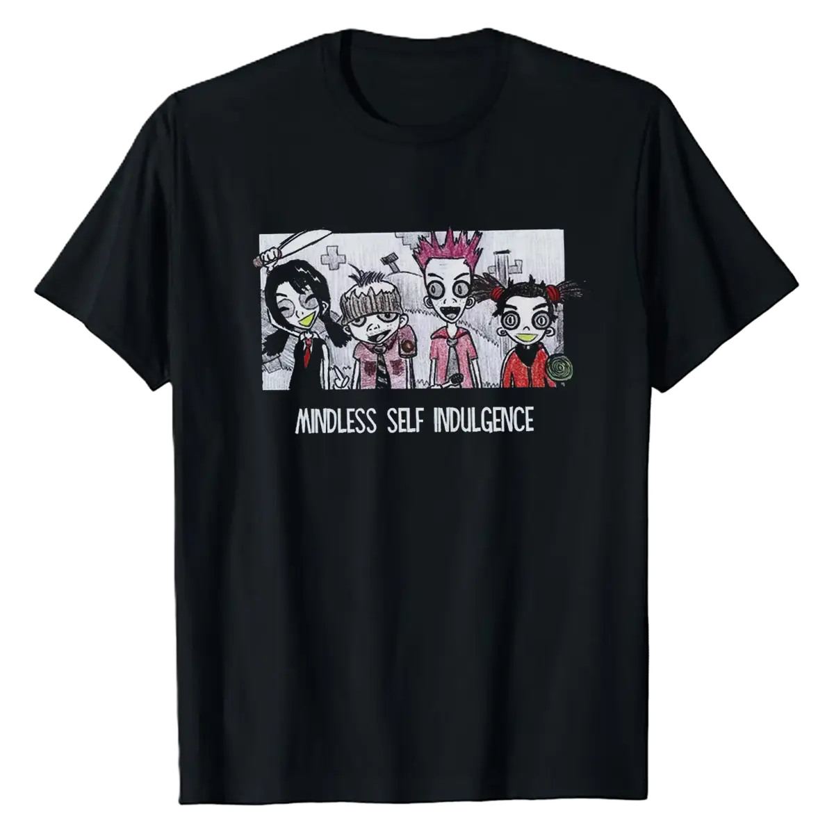 Mindless Self Indulgence Black T-shirt Men's Sweatshirt, Gift for Fans Cotton Unisex Men's T-Shirt