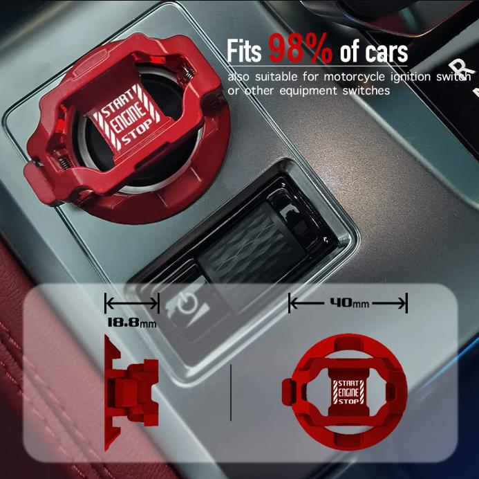 Push Start Button Cover for Cars and Motorcycles – Engine Start/Stop Button Protector and Key Ignition Switch Cover