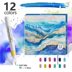 Acrylic Paint Marker Set, 12/48/80/120 Colors, Ideal for Wood Canvas Stone Glass Ceramic Surfaces, Perfect Artist Gift, Acrylic Marker Pen