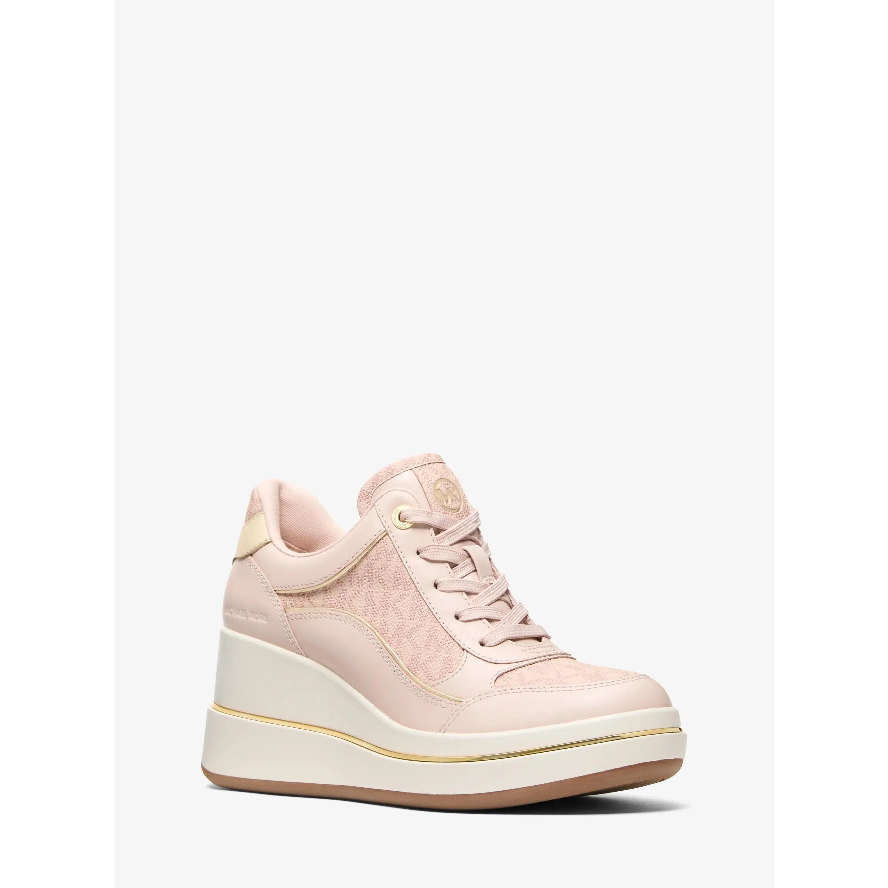 Emmy Signature Logo and Leather Wedge Trainer