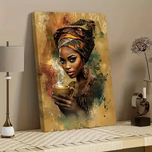 1 piece of wooden framed canvas, beautiful African woman, fantasy decoration, framed painting, modern art, canvas, perfect gift for friends and family, home, room wall art, office, living room, bedroom wall decoration, high-definition, odorless