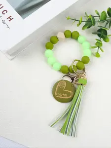 Mama Exclusive Colorful Beaded Wrist Keychain, Glow-In-The-Dark Beads, Tassel Design, Perfect Mother's Day Gift, Birthday Present, Trendy Cute Keychain