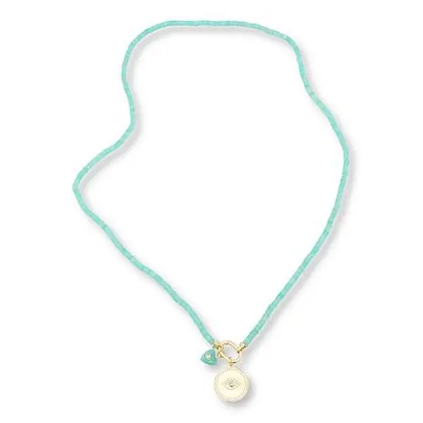 Rarities Fine Jewelry Rarities Amazonite Bead Necklace with Evil Eye Charm