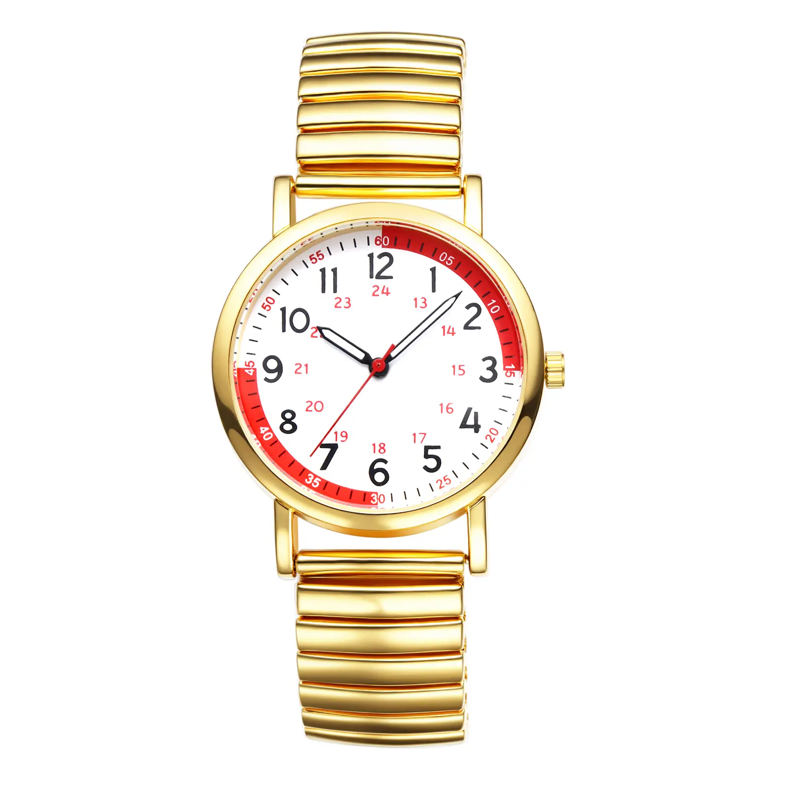 OIDEA Women's Analog Watch for Nurses - Stainless Steel Expansion Strap, Easy-to-Read 24-Hour Round Dial, Pulse Calculator, Quartz Movement - Ideal for Anniversaries, Birthdays