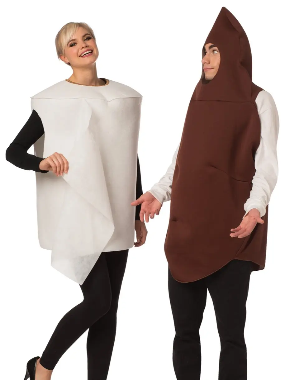 Poop and Toilet Paper Couples Halloween Costume