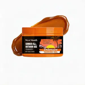 WEST MONTH Intensive Tanning Gel, Carrot & Coconut Extract Accelerated Natural Bronze, Skin Protection & Sun Damage Reduction, Long-Lasting Hydration Lock, Lightweight Non-Greasy Fast Absorbing for All Skin Hydrating balm