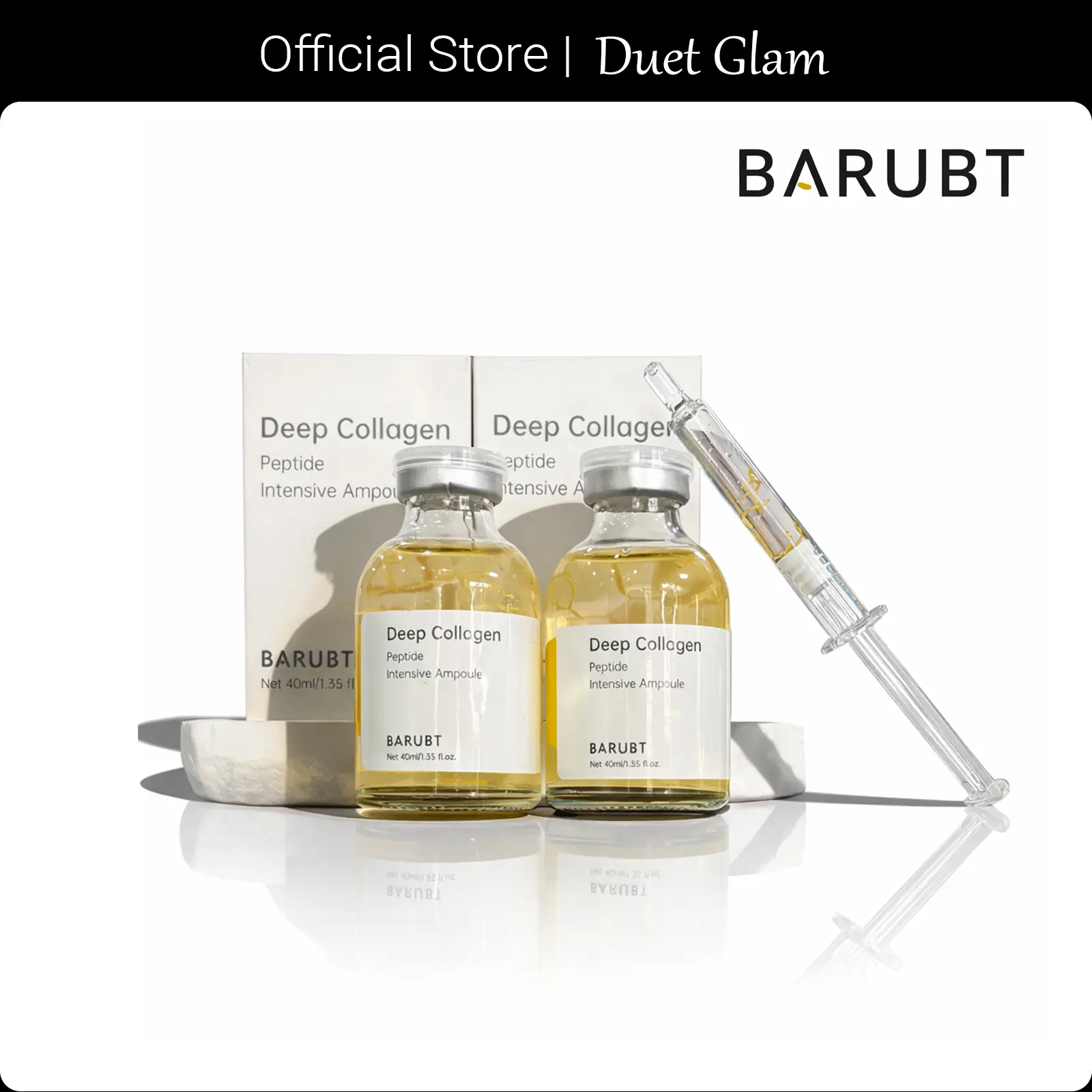 [BARUBT] 2bottles Peptide Silk Lifting Ampoule for Face - Deep Collagen Anti-Aging Serum - Wrinkle Care & Plumping At-Home Face Lift Skincare (40ml) Mother's Day Gift