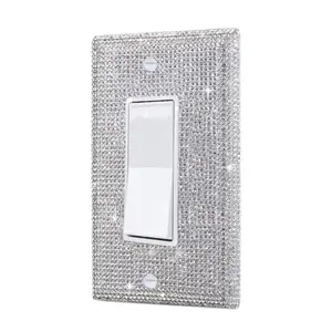 1 PC Rhinestones switch Frame Wall Plate Cover Bling Plug Outlet Glitter Crystal Home switchplate