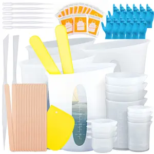Silicone Measuring Cup Kit - Durable Resin Measuring Tools, Including 250ml, 100ml, and 30ml Measuring Cups, Pouring Cups, and Stirring Sticks - Best Resin Mixing Tools for Making Jewelry, Crafts, and Gifts - KHKD Resin