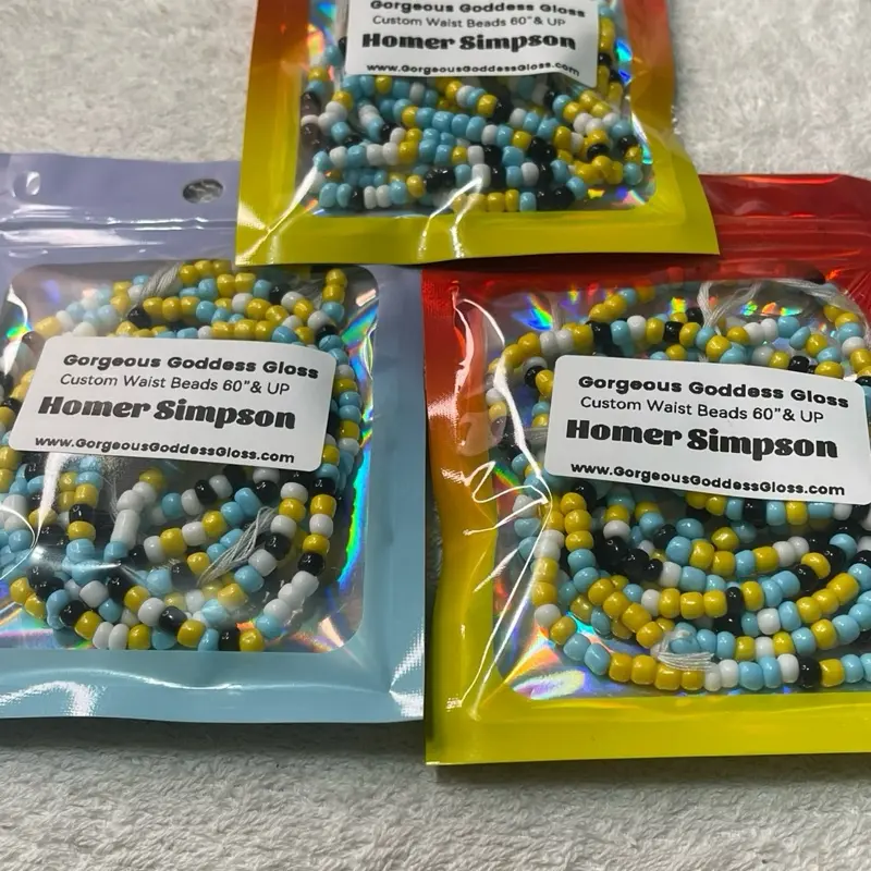 Homer Simpson   custom Waist-bead Gem Tie on waist beads