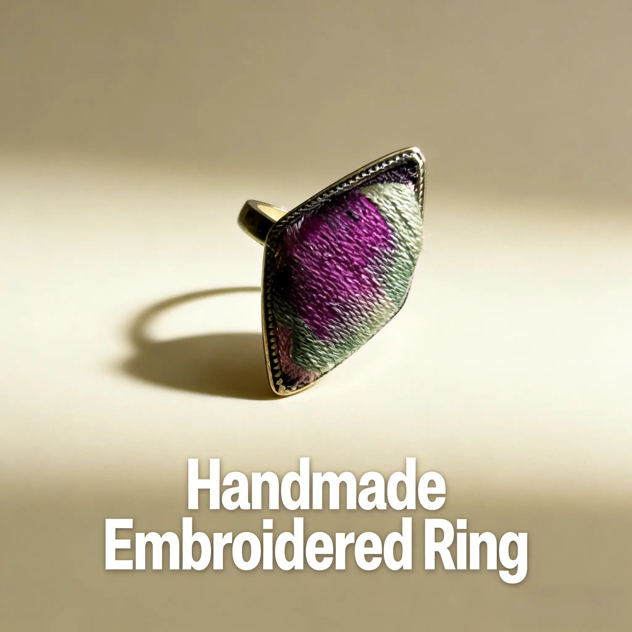 Handmade Hmong Miao Embroidered Silver Open Ring - Wearable Authentic Ethnic Artisanal Collectible Cultural Jewelry, Unique Gifts
