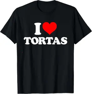 I Love Tortas - I Heart Tortas T-Shirt Novelty Graphic T Shirt funny tshirt Undershirts Tees Casual Streetwear Classic Plain Men's Women Cotton Moisture Wicking Short Sleeve Crew Neck