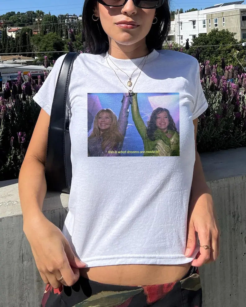 Lizzie Baby Tee, Hilary Duff Y2K Graphic Tee, 2000s Nostalgic Tee