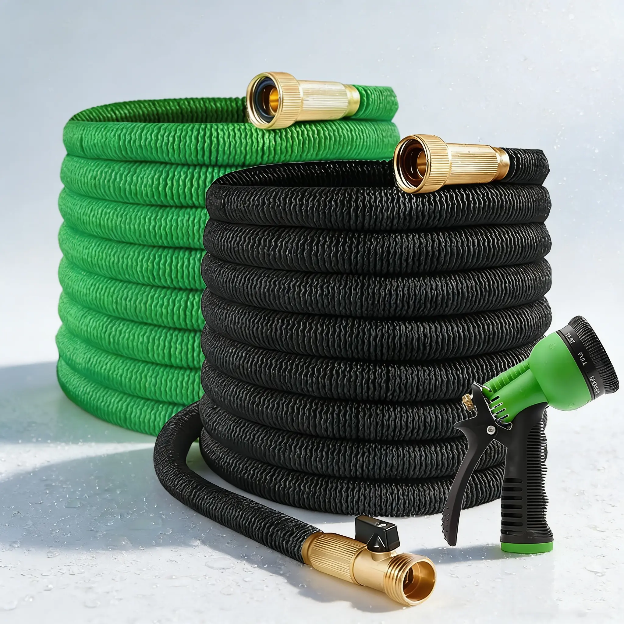 50/100FT 4X Stronger Deluxe Heavy Duty Expandable Flexible Garden Water Hose for Gardening & Outdoor Use Strong Construction Versatile, Garden Hose Connector Summervibes fathersdaygift,campingessentials,outdoorfurnitureset,campinggear