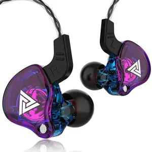 QKZAK3 Portable Wired In-Ear Earphone, Wired Headphones With Mic, HiFi Subwoofer Noise Cancelling Wired Earphones for Game Sports, 3D Stereo Sound Headphones For Gym & Sports & Game, Headphones 8D Audio, Electronic Audio Earbud,Black Friday