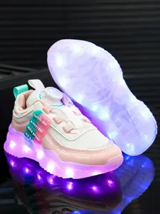 USB Charging LED Light-Up Shoes, Breathable Mesh, Spring Fall Winter, Halloween Christmas Gift, Unisex Kids Running Sneakers, Casual Trainer Shoes