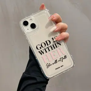 Transparent TPU Bible Verse Air Cushion Phone Case, Full Protection for iPhone 6/7/8/X/11/12/13/14/15/16 Pro Max, Precise Cutouts & Anti-Drop Design