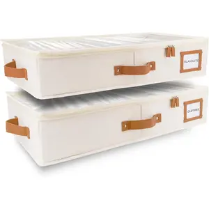 2 count Under Bed Storage Containers, Bedroom Under the Bed Drawer Storage Organizer with Bins and , Large Underbed Clothes Storage Box Ideal for Blanket, Fabric, & Shoes ()