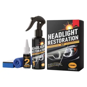 Car headlight repair kit for repairing oxidized and yellowed headlights, repair fluid, crystal clear coating, repairing headlights, increasing headlight brightness