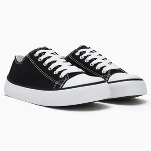 AKK Women's Black Low Top Wide Toe Canvas Shoes - Breathable Lightweight Casual Sneakers with Non-Slip Sole & Soft Cushioned Insole for Everyday Wear Comfortable Classic Lace-Up Runner Trainer outdoorfun