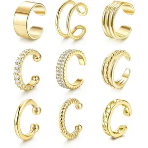 Drperfect Ear Cuff Earrings for Women Non Piercing Ear Cuffs  Plated Ear Cuff for Non Pierced Ears Clip on Cartilage Earring Fake Earrings Lightweight