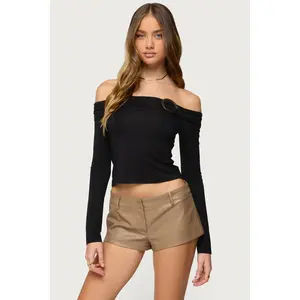 Mazi Foldover Gathered Ring Top