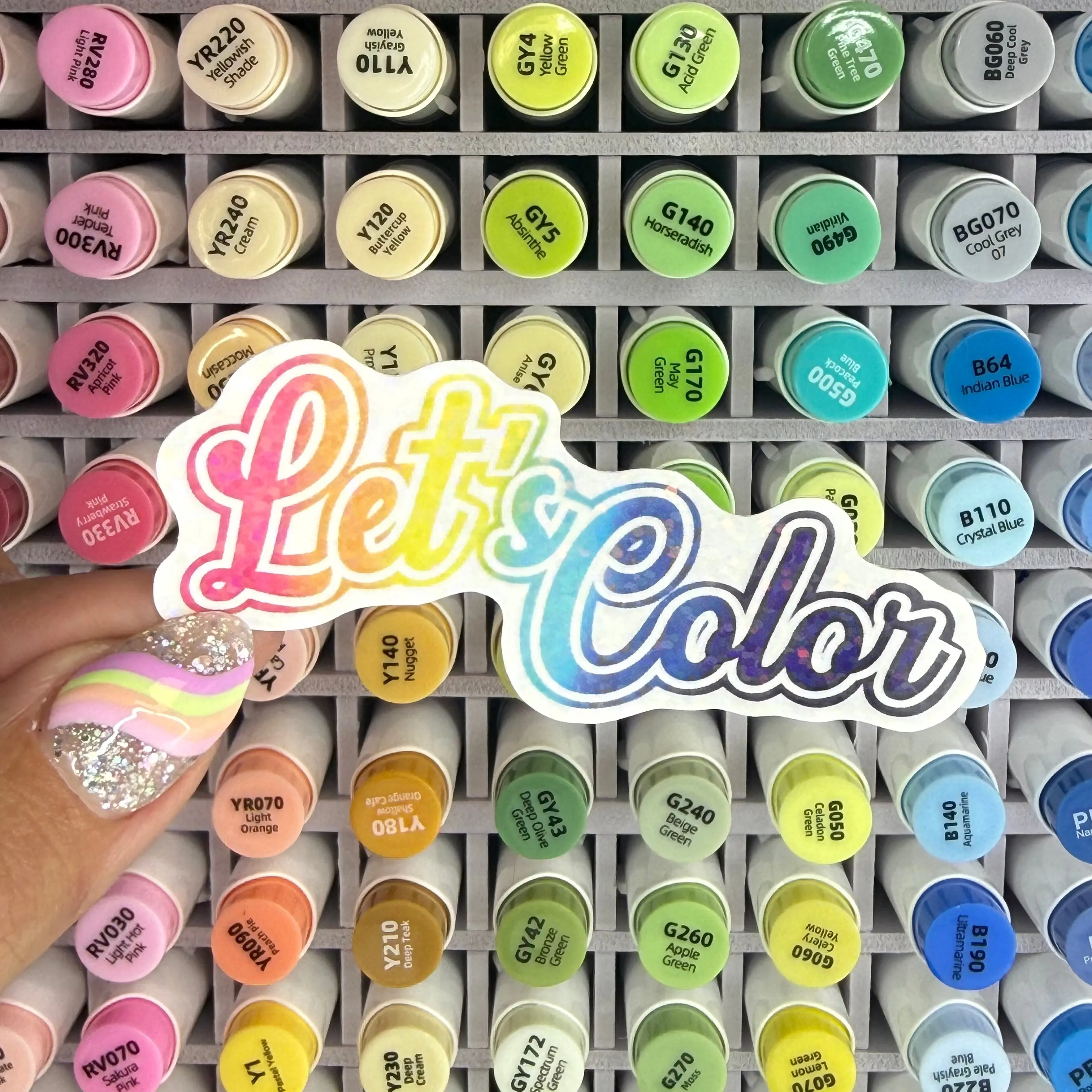 Rainbow Let's Color Sticker