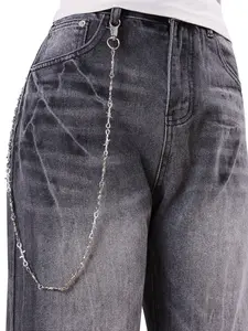 Fashionable Jean Chain Pendant,Trendy Thorn Chain for Jeans, Cool Street Dance Accessory, Style Denim Decoration,