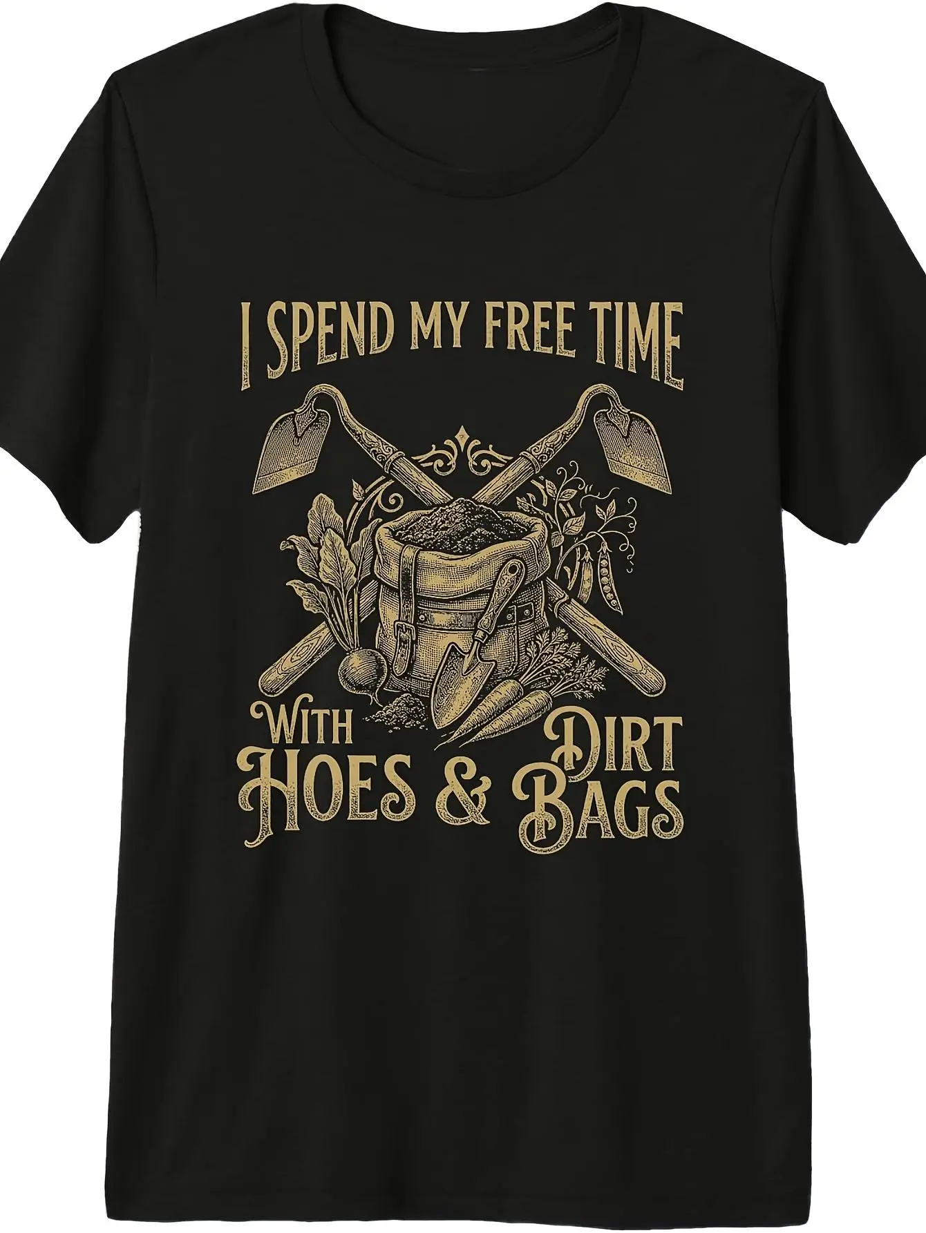 I Spend My Free Time with Hoes Dirt Bags Funny Gardening Premium Tri-Blend T-Shirt