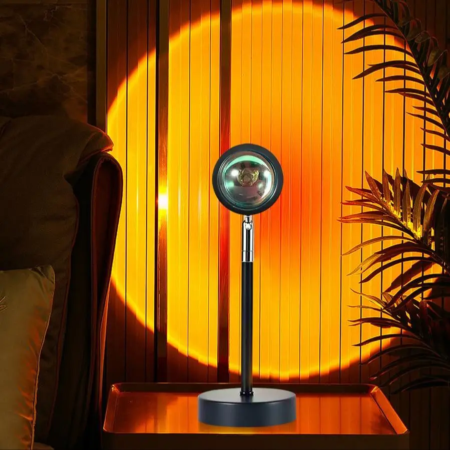 USB Powered Sunset Night Lamp, 1 Count Summer Sunset Projector Night Light With Remote Control, RGB Color Changing Ambient Light For Home Bedroom & Li